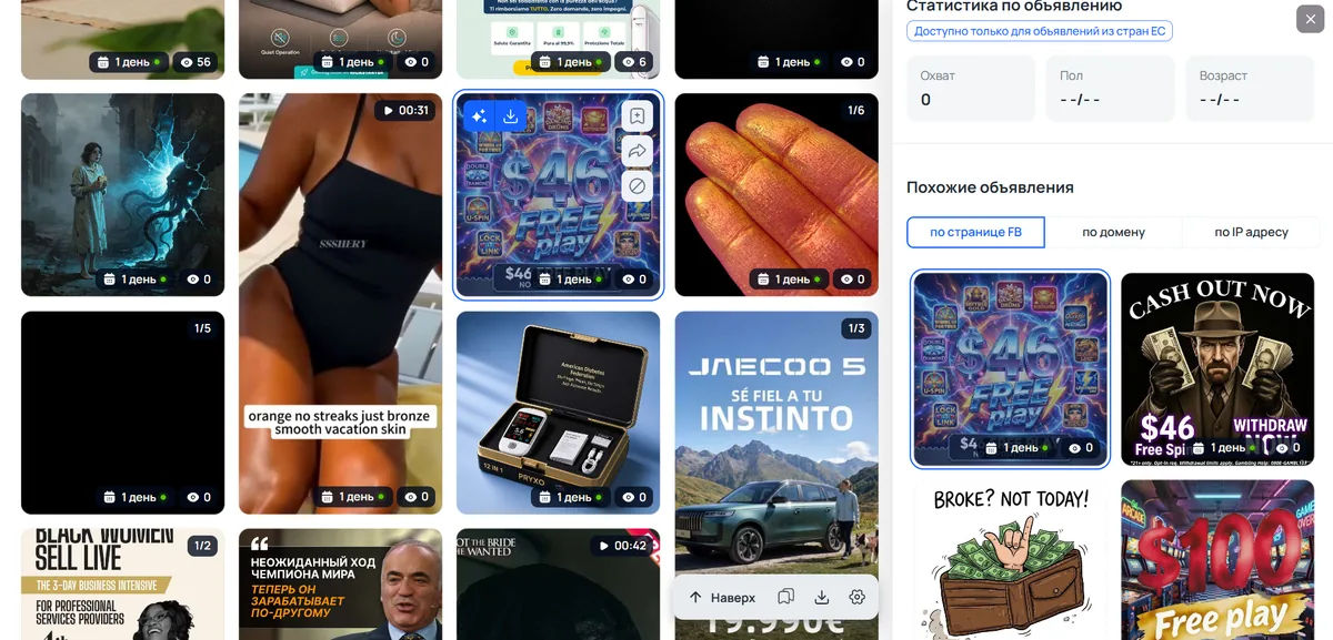 Spy-Tool Tyver — Suche nach Domain und nach Facebook Page (13)